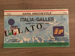 Ticket: 1996 Italy v Wales for sale on Ebay