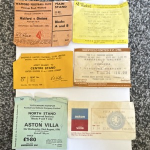 Chelsea Away Tickets 1975-93 Watford Spurs Villa Sheff Utd x6 for sale on Ebay