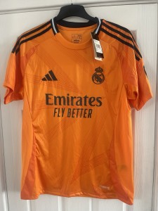 Real Madrid Adidas Orange Away Shirt L NWT Football Shirt for sale on Ebay