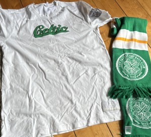 adidas Celtic FC White Shirt Adult Size L Short Sleeves Football Scotland scarf  for sale on Ebay
