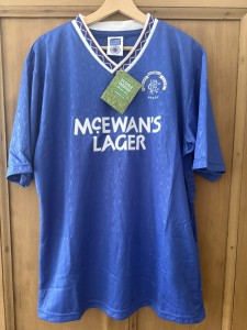BNWT Retro Rangers 1990 Large Home Football Shirt Score Draw NEW Scotland for sale on Ebay