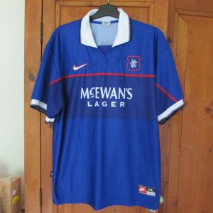 Vintage 1997-1999 Nike, Rangers Football Club Home shirt McEwans Lager size XL for sale on Ebay