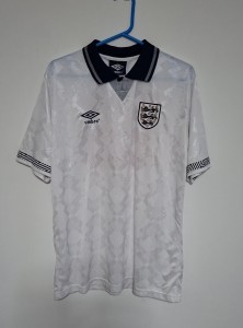 Authentic England 1992 # Gascoigne 19 Football Shirt Size L for sale on Ebay