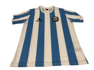 Argentina Home Shirt Blue White Striped Le Coq Sportif Adult Pre Owned  for sale on Ebay