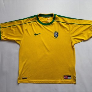 BRAZIL NATIONAL TEAM 1998 NIKE HOME WORLD CUP FOOTBALL SHIRT VINTAGE L for sale on Ebay
