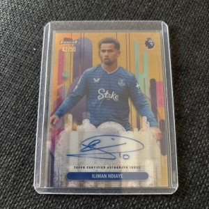 Topps Finest Iliman Ndiaye Auto /50 Gold Everton for sale on Ebay