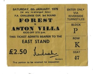 Nottingham Forest v Aston Villa  1978/79  FA Cup TICKET for sale on Ebay