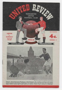 1954/55 Division 1 - MANCHESTER UNITED v. BURNLEY for sale on Ebay