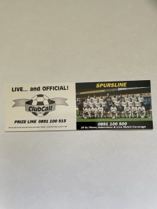Tottenham Fixture Card, Spursline Version, 1993/94 for sale on Ebay