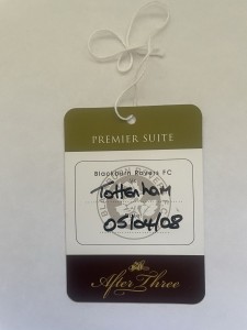 Blackburn Rovers v Tottenham, Premier Suite Ticket, 2007/08 for sale on Ebay