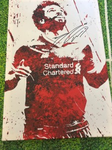 Mo Salah Hand Signed Canvas 16×14