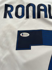 Cristiano Ronaldo Hand Signed Real MadridShirt Beckett Witnessed Sticker for sale on Ebay