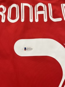 Cristiano Ronaldo Hand Signed Real MadridShirt Beckett Witnessed Sticker for sale on Ebay