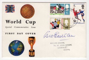 1966 WORLD CUP REMBRANDT ILLUSTRATED FIRST DAY COVER HANDSIGNED GEORGE EASTHAM for sale on Ebay