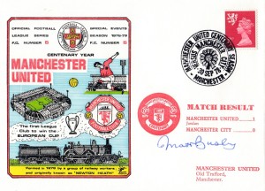 SIGNED MATT BUSBY - MANCHESTER UTD V MACHESTER CITY 30/09/1978 - FIRST DAY COVER for sale on Ebay
