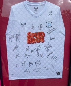 Preston North End & Spud Bros 25/26 signed and framed football shirt – CLUB COA for sale on Ebay