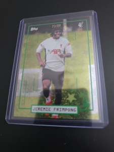 Jeremie Frimpong Numbered 23/99 Topps Focus Liverpool 2026 for sale on Ebay