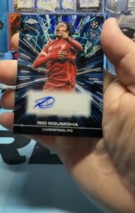 Topps Chrome UCC 2025-26 Rio Ngumoha Auto Black Lazer Rookie Card Liverpool /150 for sale on Ebay