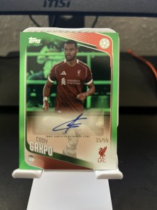 2025/26 Topps Flagship UCC - Cody Gakpo - Liverpool - Base Auto Green - #/99 for sale on Ebay