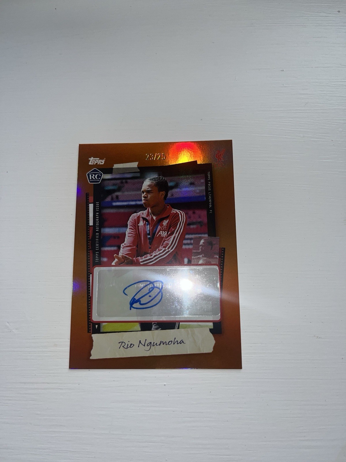 Rio Ngumoha /25 Auto Rookie Card Liverpool Topps Focus 2025/2026 Mint Condition for sale on Ebay