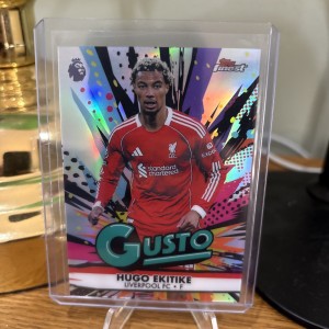 Hugo Ekitike Gusto Case Hit Topps Finest EPL 2026 Liverpool SSP for sale on Ebay