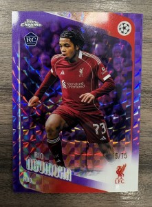 Topps Chrome UCC 2025 / 26 Rio Ngumoha Rookie Numbered /75 Purple Liverpool for sale on Ebay