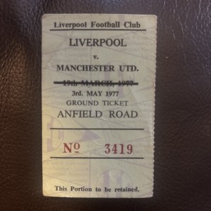 Liverpool v Manchester United 76/7 Ticket Stub for sale on Ebay