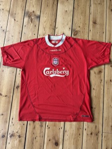 2003/04 Liverpool Home Shirt Gerrard 17 Vintage Football Jersey Large Reebok for sale on Ebay