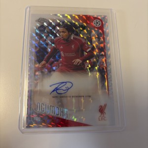Topps UCC Chrome 2025-26 Rio Ngumoha Autograph Geometric EC Rookie Liverpool FC for sale on Ebay