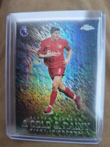 Steven Gerrard Liverpool Rainy Night In Chrome Topps 26 for sale on Ebay