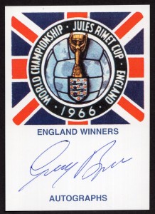 1966 WORLD CUP AUTOGRAPH CARD HANDSIGNED BY GERRY BYRNE LIVERPOOL FC for sale on Ebay