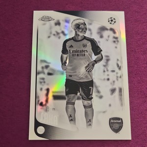 Topps Chrome UCC 25-26 Bukayo Saka Negative Chrome Arsenal FC  for sale on Ebay