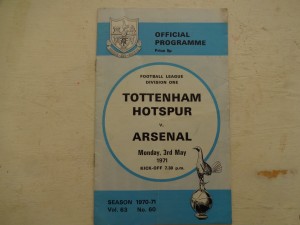 3rd May 1971 Tottenham Hotspur v Arsenal Title Clincher game in Very, Good cond' for sale on Ebay