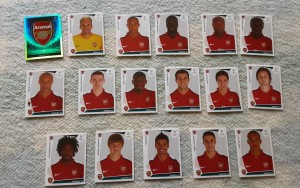 PANINI  CHAMPIONS LEAGUE 2009/10 - ARSENAL Complete Team with badge x 17 for sale on Ebay