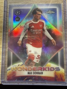 Max Dowman 2025-26 Topps Chrome Wonderkids RC Arsenal UCL Insert Card for sale on Ebay