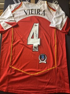 Patrick Vieira Signed Autographed Arsenal  Soccer Jersey Beckett BAS COA - R04 for sale on Ebay