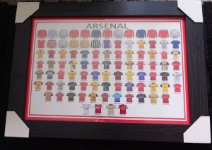 Arsenal Shirts Through The Ages 48x35cm Framed Print for sale on Ebay