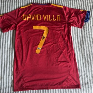 Beckett Authenticated David Villa Signed Barcelona Shirt for sale on Ebay