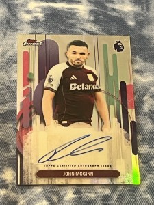 John McGinn Auto Topps Finest Premier League Aston Villa Autograph Card SP for sale on Ebay