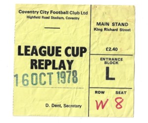 Aston Villa v Crystal Palace @ Coventry 1978/79  League Cup 2 Replay TICKET for sale on Ebay