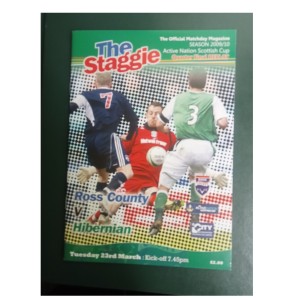 Ross County v Hibernian Scottish Cup Quarter Final Replay 2009/10 programme for sale on Ebay