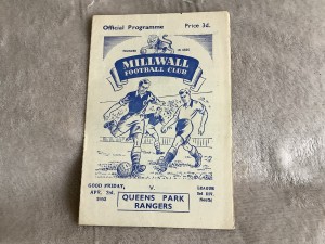Millwall V Queens Park Rangers QPR. 3rd Apr 1953. Div 3 South. for sale on Ebay