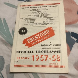 Brentford V Torquay Utd (1957/58) for sale on Ebay
