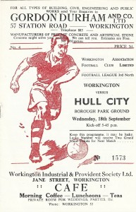 Workington v Hull City 18th Sep 1957 Division 3North for sale on Ebay