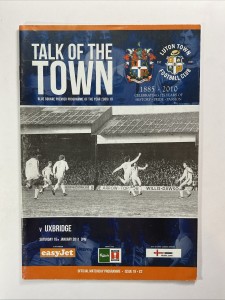 Luton Town v Uxbridge;  Blue Square Premier,  15th January 2011 for sale on Ebay
