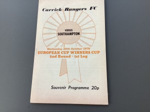 Carrick Rangers FC v Southampton October 1976 for sale on Ebay