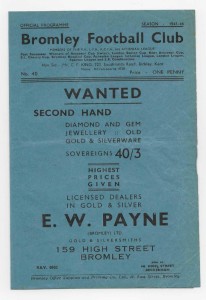 1945/46 Athenian League - BROMLEY v. WEALDSTONE for sale on Ebay