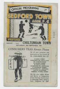 1949/50 Southern League - BEDFORD TOWN v. CHELTENHAM TOWN for sale on Ebay