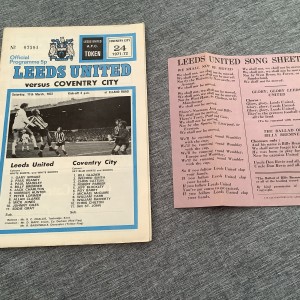 LEEDS UTD V COVENTRY CITY FOOTBALL LEAGUE DIVISION 1 PROGRAMME & SONG SHEET 1972 for sale on Ebay