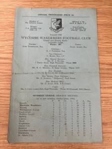 WYCOMBE WANDERERS RES v LEYTONSTONE RES - RARE PROGRAMME - IL-RS - 03/12/1955 for sale on Ebay